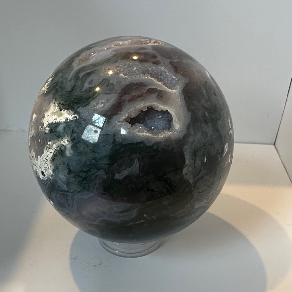 Moss agate Sphere